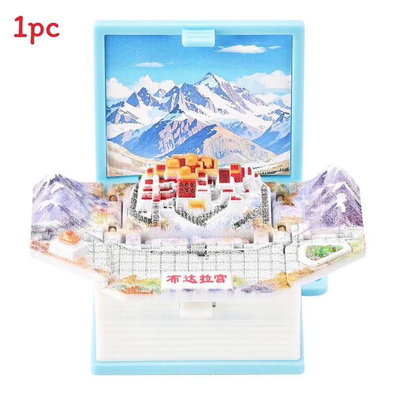 3d Pop Up Puzzle Book Keychain With Fortress Scene For Stress Relief And Creative Gift