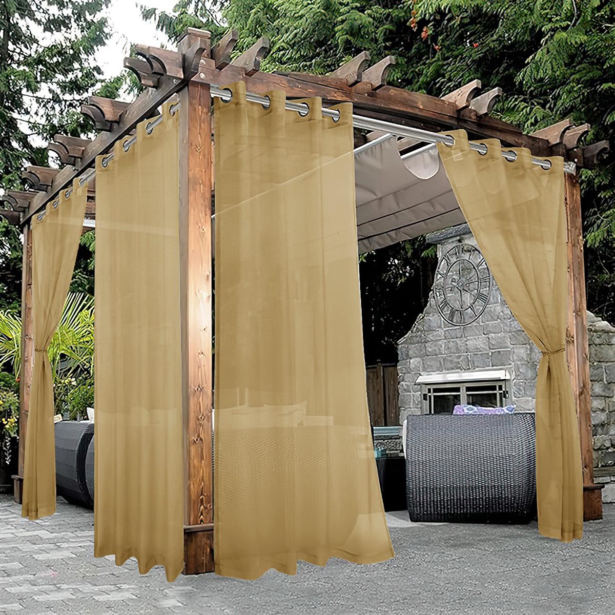 

Уличная водонепроницаемая териленовая оконная сетка дождезащитная штора 132x183 cm - Grommet оранжевый