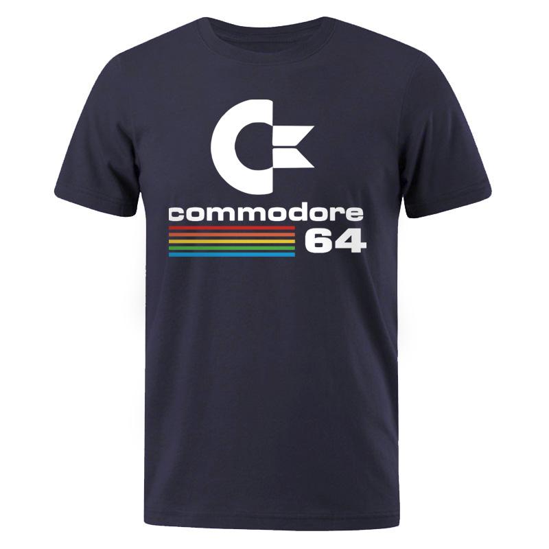 Men Tshirts 2020 Summer Commodore 64 Print T shirt C64 SID Amiga Retro Cool Design Tshirt Short Sleeve Top tee Mens Clothing S