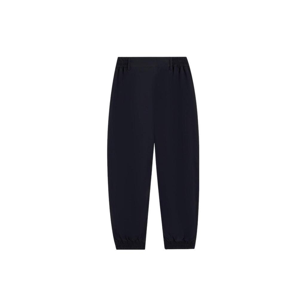 Li Ning Anti-Five Series Solid Color Logo Print Cuffed Sports Pants Women bottoms Black AKXS414-1