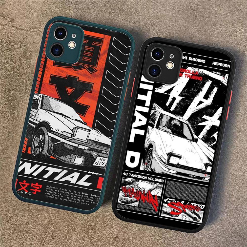 Racing Anime Initial D Phone Cases For IPhone 16 15 14 Plus 13 12 11 Pro Max Matte Oft Bumper Phone Cover