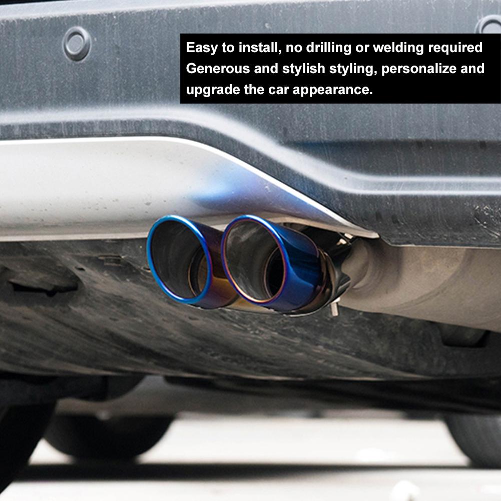 Universal 2.4in Stainless Steel Exhaust Tip Pipe Auto Car Modification Accessory