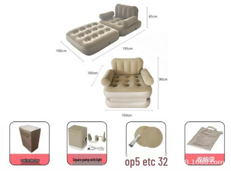 Automatic Inflatable Outdoor Camping Sofa Bed - PVC Flocking Air Mattress