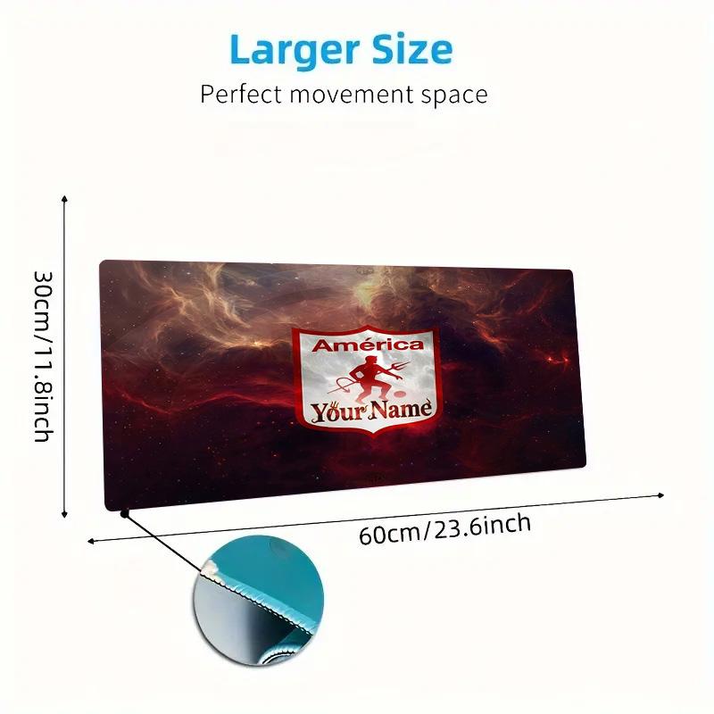 America De Cali Custom Name Large Size Mouse Pad Large Gaming Table Cushion Non-slip Laptop Tablet Big Mousepad XXL Mat Mini PC Playmat With Lock edge