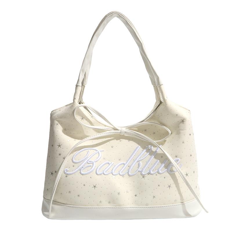 Borsa a Mano Grande Capacità con Motivo a Stelle, Borsa a Tracolla, Borsa a Spalla Singola