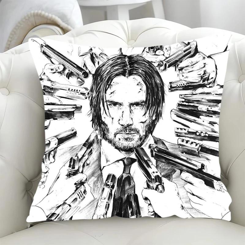 Sofa Cushion Cover 45x45cm John Wick Pillowcase 45*45 Pillow Cases for Bed Fall Decor Decorative Pillowcases 40x40 Lounge Chairs