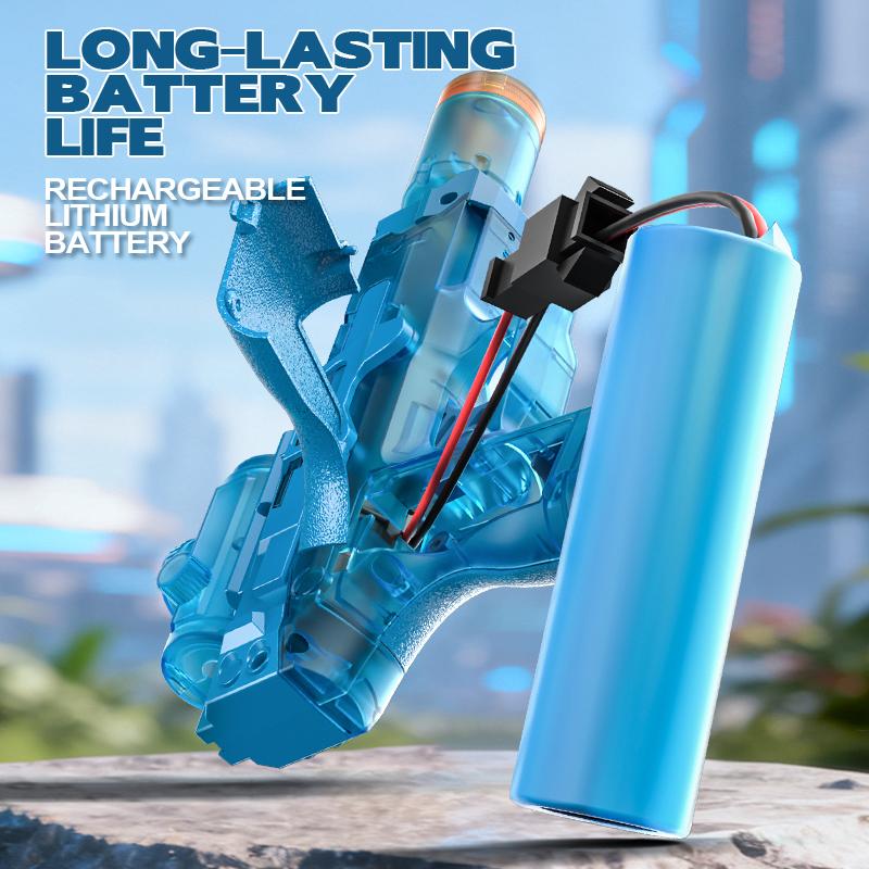Electric Water Gun Automatic Continuous Firing Squirt Gun Outdoor Toy Long Range Shooting Water Gun with Lights Swimming Toys