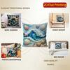 2D Seashell & Wave Pattern Decorative Pillow Covers Pattern Cushion Cover Suitable For Sofa Bedroom Car Pillow Cover