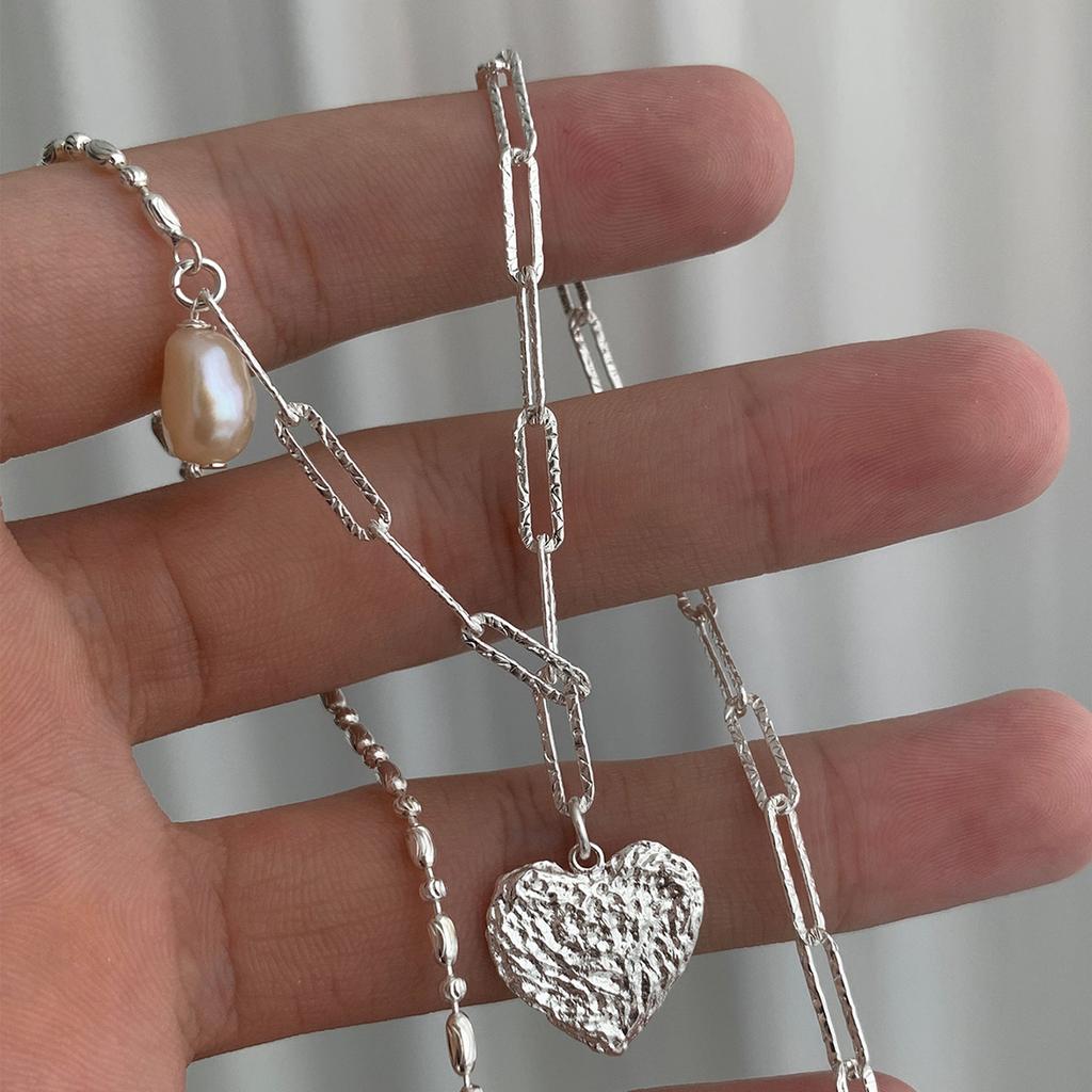New Trendy Fashion 925 Silver Pearl Simple Elegant Thin Chain Pendant Necklace for Women Girl Jewelry Dropship Wholesale