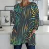 Ladies Plus Size Crew Neck Long Sleeve Tunic Soft Oversized Tops For Household And Casual Outdoor Wear