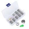 36pcs Metal Bobbins Sewing Machine Bobbin Set Aluminium Plastic Storage Box Sewing Machine Bobbin Silver