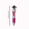 36pcs 0.7mm Soft Rubber Astronaut Four-color Ballpoint Pen Cartoon Shape Mini Hand Pen Press Multi-color Gift Pen Stationery Back To School Season