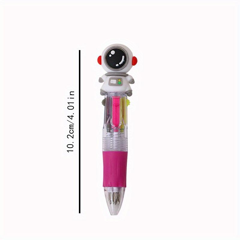 36pcs 0.7mm Soft Rubber Astronaut Four-color Ballpoint Pen Cartoon Shape Mini Hand Pen Press Multi-color Gift Pen Stationery Back To School Season