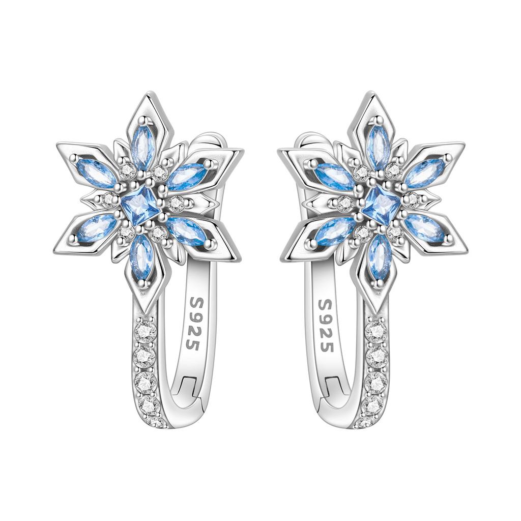 Orstarry 925 Silber Blauer Zirkon Sternenhimmel Ohrring Original Schmuck Creolen Damen Schmuck Party Trendige Geschenke