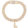 Bling Iced Out A-Z Letter Initial Cuban Link Chain Anklets For Women Hip Hop Chunky Cuban Anklet Bracelet Beach Barefoot Jewelry