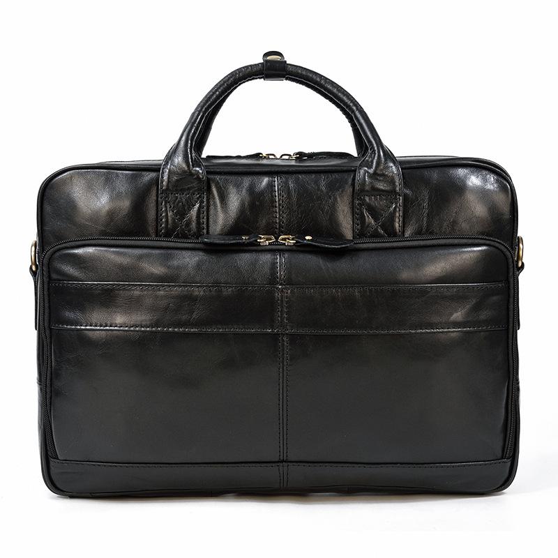 Men'S Leather Briefcase Retro Business Handbag First Layer Cowhide Shoulder Messenger Bag Computer Bag Commuter Bag