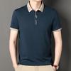 Summer Men's Polo Shirt Casual Solid Color Middle-aged Business Collar Breathable Short Sleeved Men's T-shirt