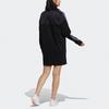 Adidas Neo Sporty Casual 1/4 Zip Striped Stand Collar Long Sleeve Dress Women Dress Black GS2606