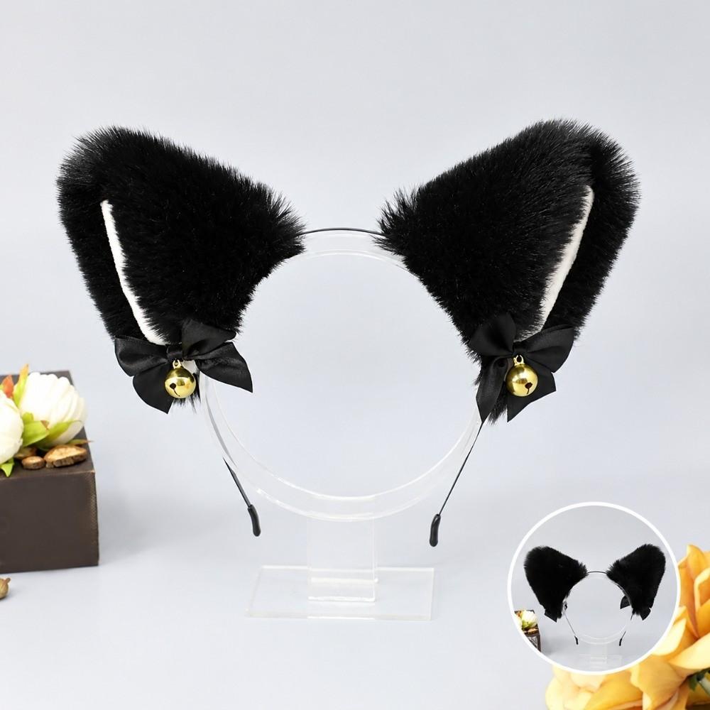 Handmade Fox Ears Hairband Ribbon Bow Animal Cosplay Hair Band Cat Ear Headband  Hair Accessories