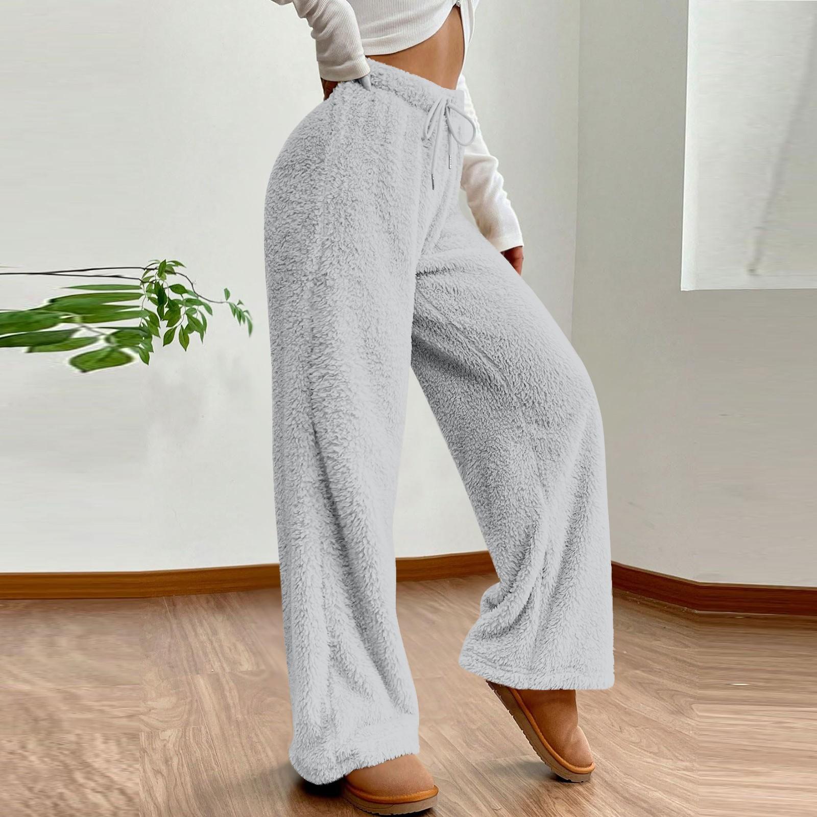 

Женские однотонные модные плюшевые повседневные брюки свободные плюшевые термоштаны M