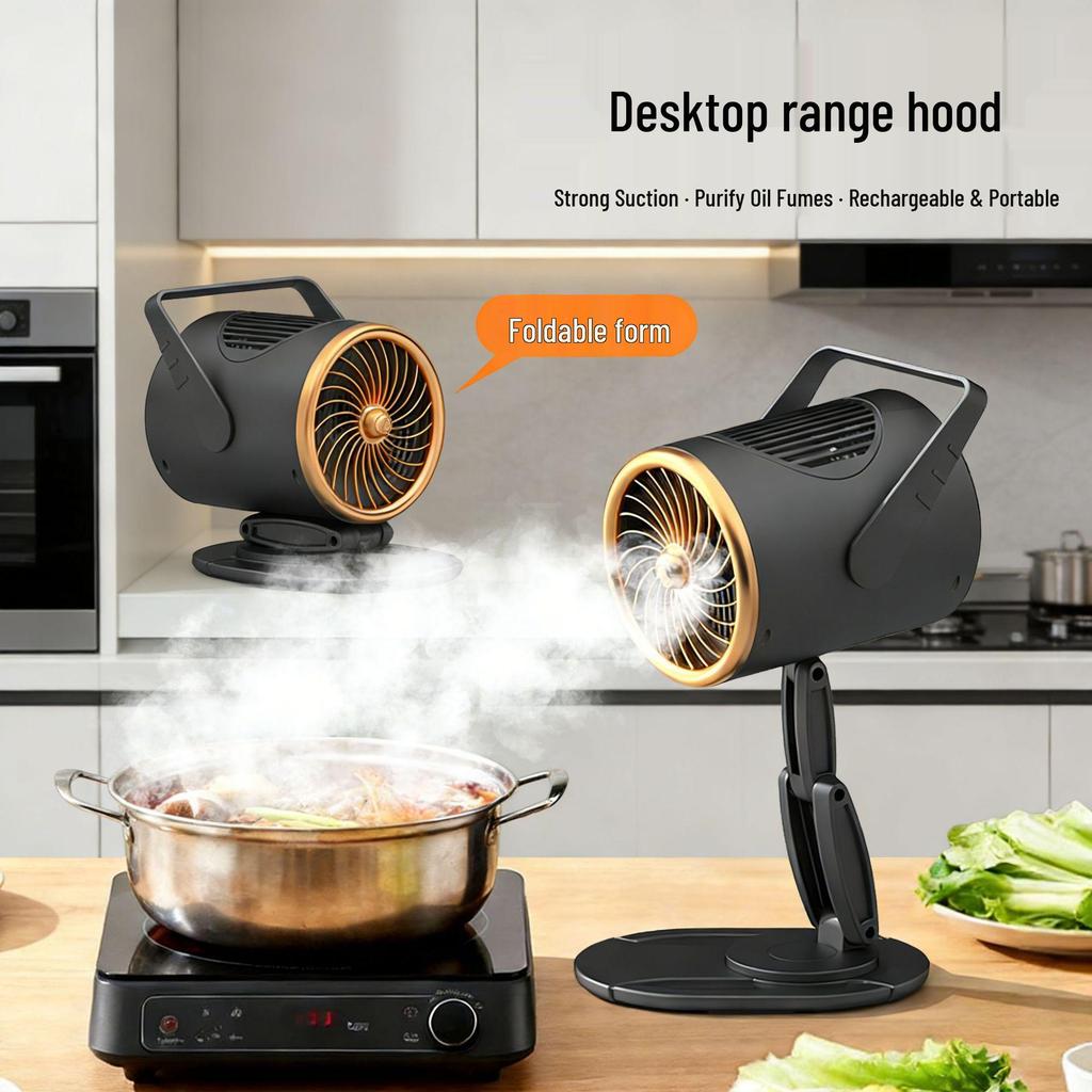 Portable High-Suction Desktop Range Hood for Kitchen, Camping, Hot Pot, and Barbecue Smoke Extraction