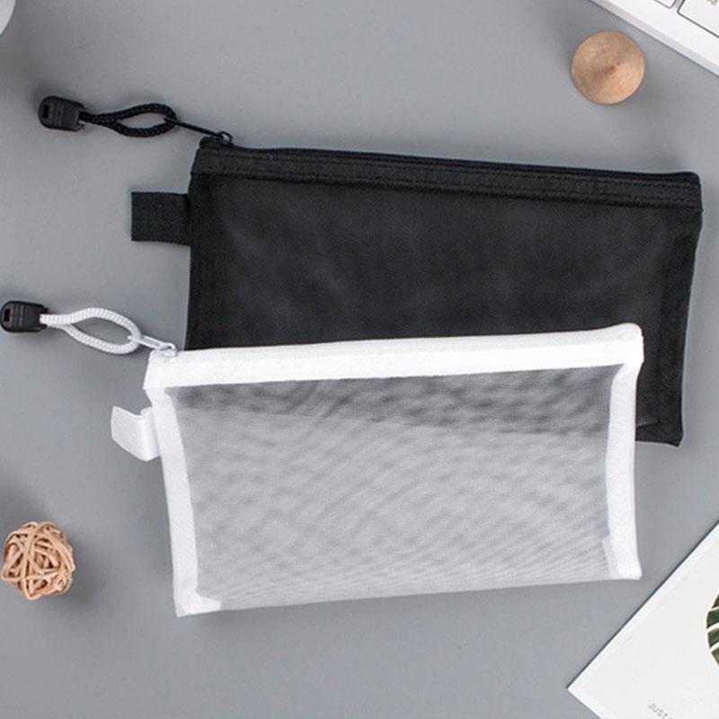 Nylon Mesh File Bag, A4 A5 A6 Transparent Zipper Test Paper Information Bag Office Student Pen Bag Subject Bag Puzzle Storage Bag