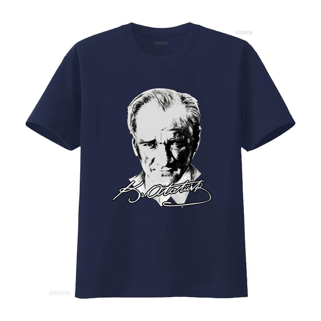 Ataturk Signature Portrait Black Unisex T Shirt Unisex Kids Top Tank Vintage Soft Fashion Breathable Slightly