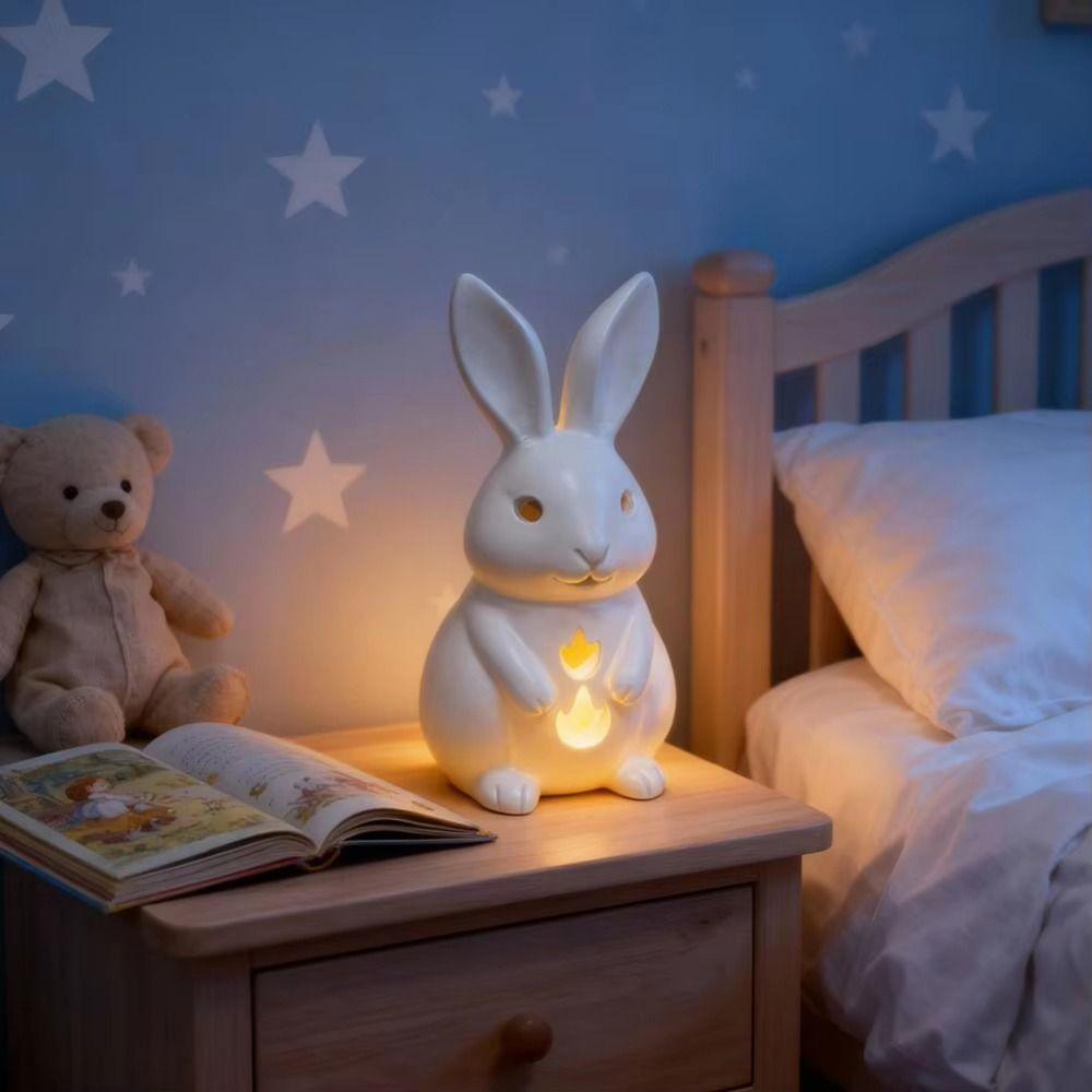 Creative Bunny Candle Holder White Easter Decoration Exquisite Rabbit Candlestick  Tabletop Display