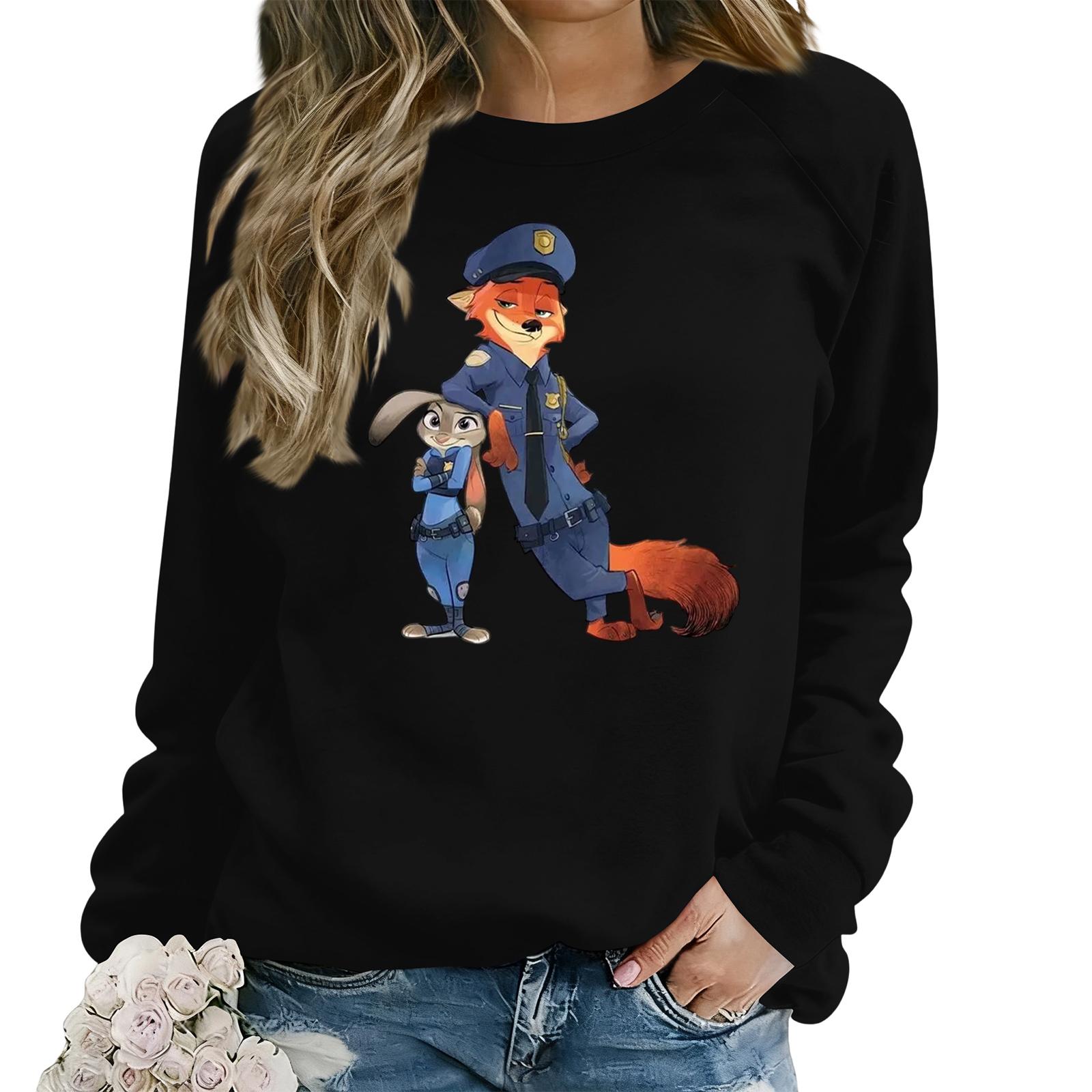 

Женская модная повседневная толстовка с длинным рукавом, свободного кроя, с принтом XXL чёрный