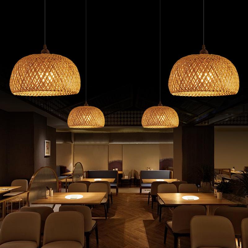 Zen Style Bamboo Rattan Pendant Light for Tea Rooms and Restaurants