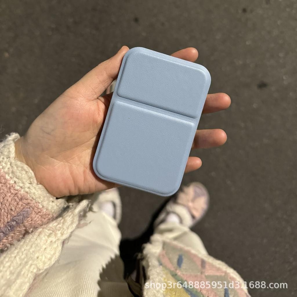 Simple Ins Cosmetic Mirror Folding Portable PU Leather Small Mirror Student Dormitory Desktop Can Stand Dressing Mirror