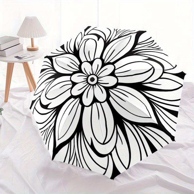 1pc Floral Mandala Pattern Automatic Open/close Folding Umbrella, Compact Portable Travel Umbrella,Cute Umbrella, Durable Construction yy250804108