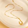 Minimalist Hammered Texture Titanium Steel Earrings & Necklace Set, Sweatproof & Waterproof, European & American Style.