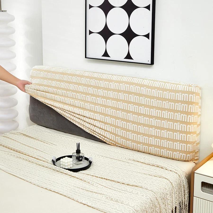 1 Stück Kopfteilbezug Elastischer Jacquard Nachttischbezug für Bett im Schlafzimmer Leicht zu reinigender Kopfteilbezug mit gleichen Worten