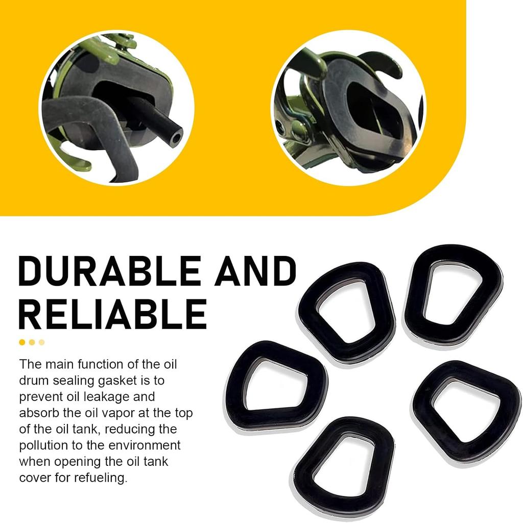 5 PCS Car Jerry Can Gaskets, Leak Proof 20 Liter Oil Drum Rubber Gasket, Waterproof Highly Resilient NATO Oil Tank Spout Sealing Replacement Parts,