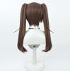 NIKKE Nero Cosplay Wig Brown Double Ponytails Heat Resistant Synthetic Hair Halloween Party Role Play Wigs Niro Wig+ Wig Cap