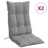 VidaXL Set of 2 High Back Chair Cushions, Waterproof Seat Pad, Non-slip Outdoor Cushion Garden 377605
