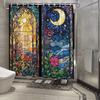 Elegant Night Sky and Moon Waterproof Shower Curtain – Perfect for Adding a Magical and Dreamy Touch To Your Bathroom Decor