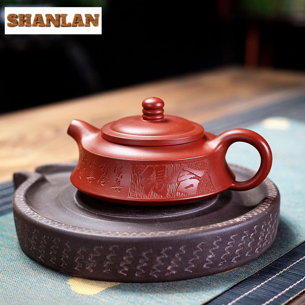 190ml Aesthetic Yixing Purple Clay Teapots Handmade Weekly Count Pot Raw Ore Dahongpao Mud Kettle Zisha Tea Set For Tea Craft
