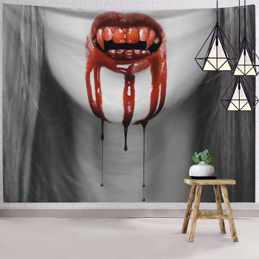 Dark Halloween Horror Tapestry Scared of Zombies Wall Hanging Witch Mysterious Woman  Home Decor Holiday Backdrop