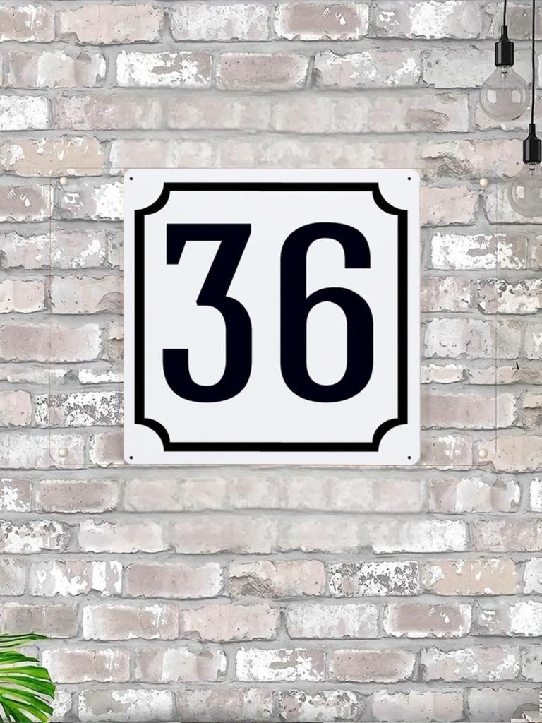Classic Metal House Number 7 Sign 20x20 cm for Outdoor Door Plaque