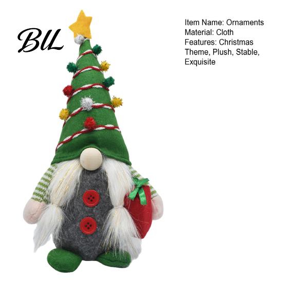 Snowflake Pattern Holiday Decor Christmas Gnome Plush Figurines, Faceless Santa Stuffed Cloth Dolls, Festive Home Accents Scandinavian Elf Tabletop