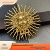 Overdreven Gouden Broche Zonnegodin Retro Jas