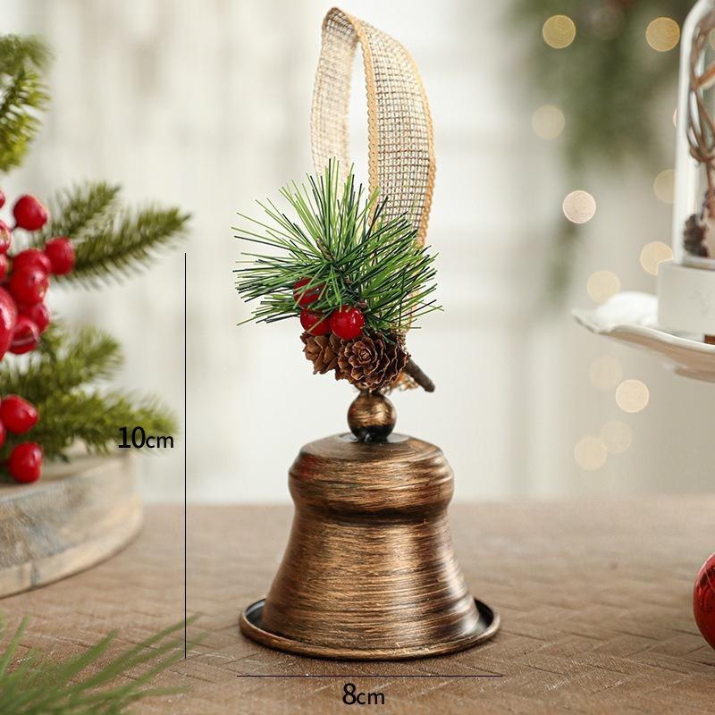 Christmas Bell Pendant Metal Iron Art Creative Christmas Ornament Door Hanging Wall Hanging Decorative Scene Ornament