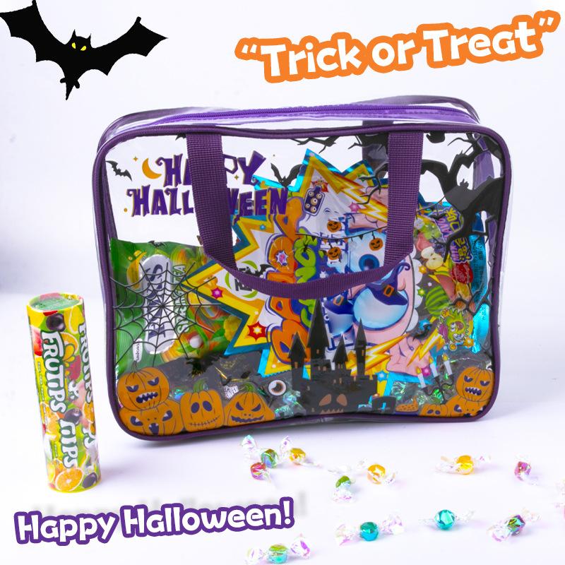 Cross-border Halloween Candy & Study Material Storage Bag with Zipper Closure for Schools Offices- Kids' Toy Organizer