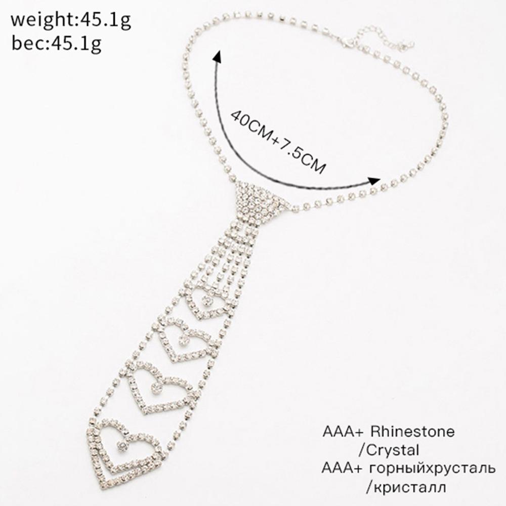 Clavicle Chain Korean Style Choker Women Necklace Rhinestone Tie Long Necklace Crystal Neck Tie