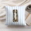 Simple Striped Marine Dog Cushion Cover Silky Short Plush Invisible Zipper Dustproof Sofa Pillow Case For Home Decor