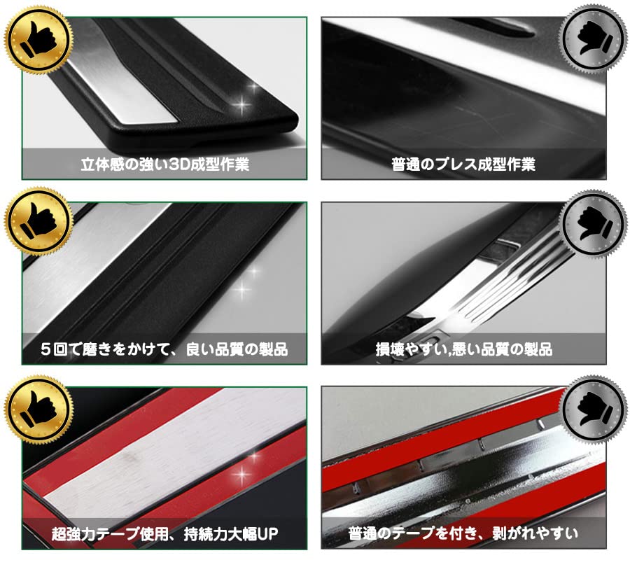 BM Toyota Corolla Touring Rear Bumper Cover Stainless Mirror Custom 1 4826 (210 Series) Protector, Garnish, Scratch-Resistant, Steel, Finish,