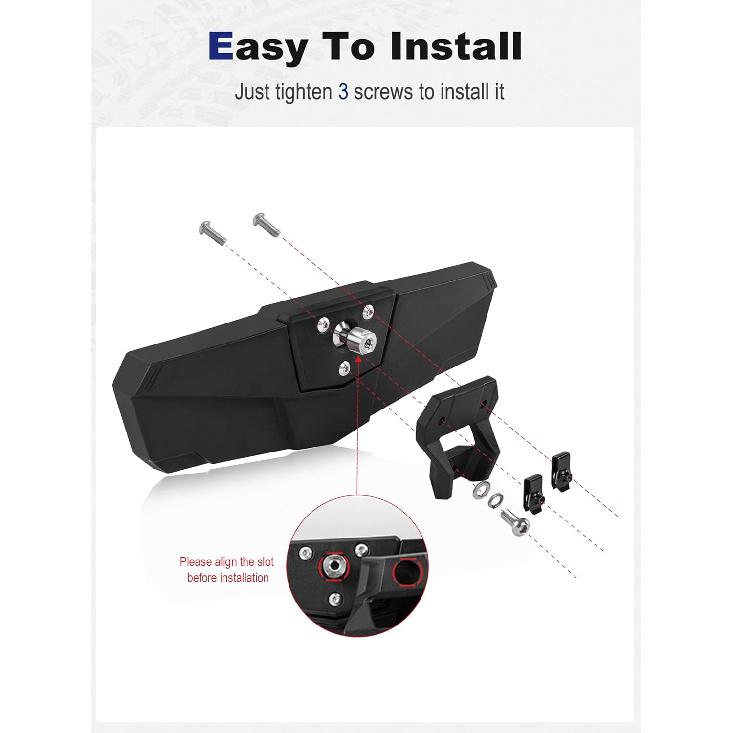 RZR Rear View Mirror, Convex UTV Center Rearview Mirror Compatible With Polaris RZR PRO XP / 4, Turbo R /4 2025 2024    , RZR XP 1000 2025 2024,