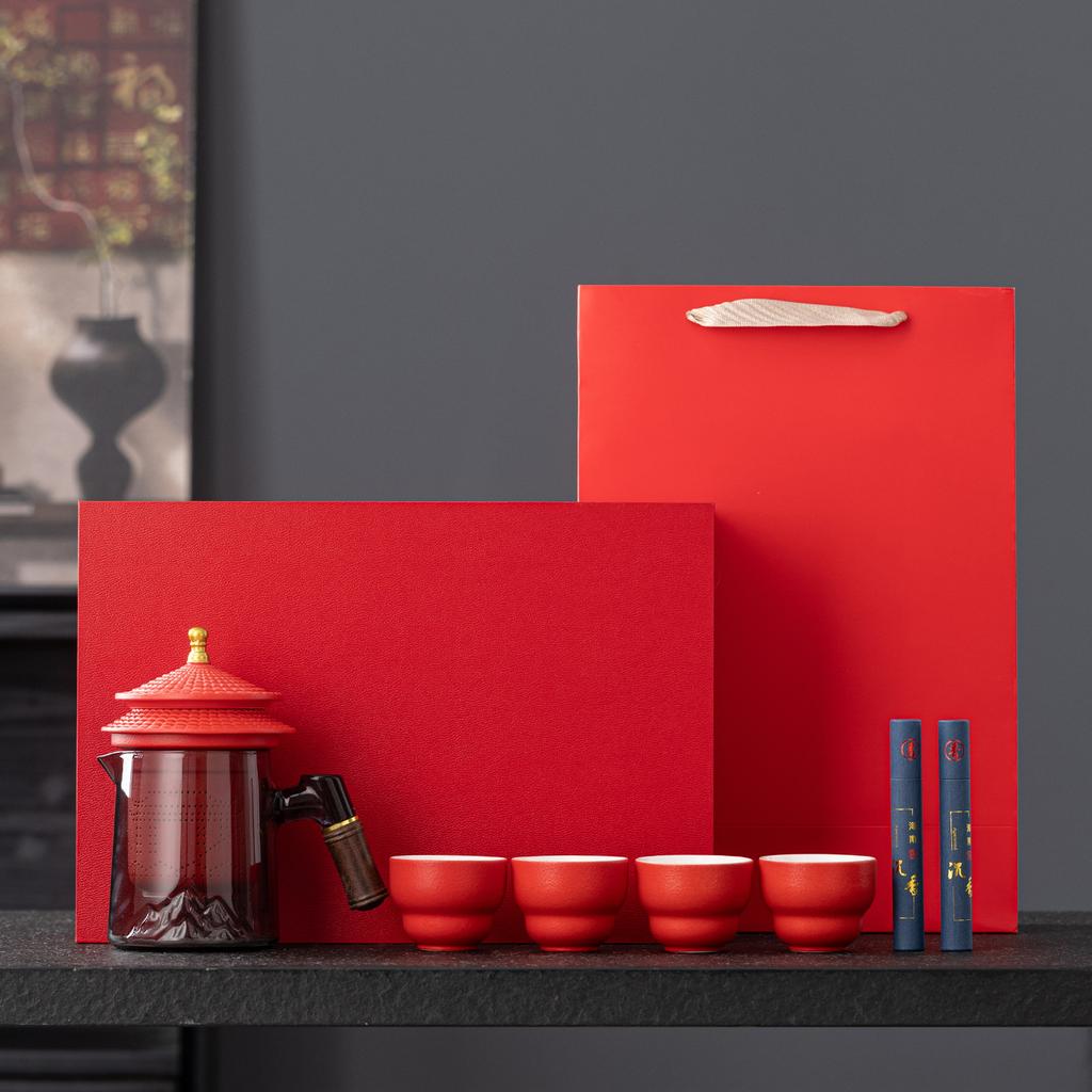 Forbidden City Merchandise Tea Set High-end Business Gifts Red Gift Box Company Annual Meeting Gifts for Foreigners